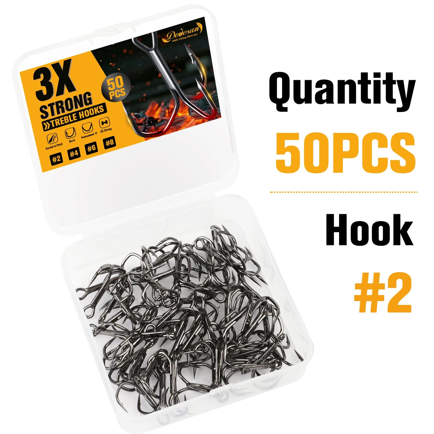 Treble Hooks 3X Strong V Bend Locking For Saltwater Freshwater