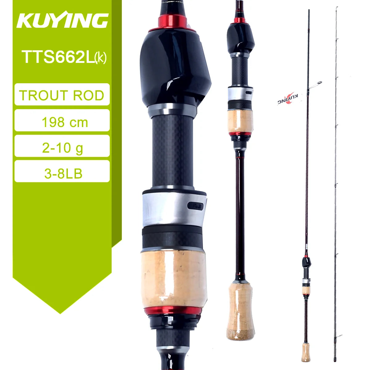 Kuying Lure Rod Baitcasting Spinning River Carbon Fishing Rod