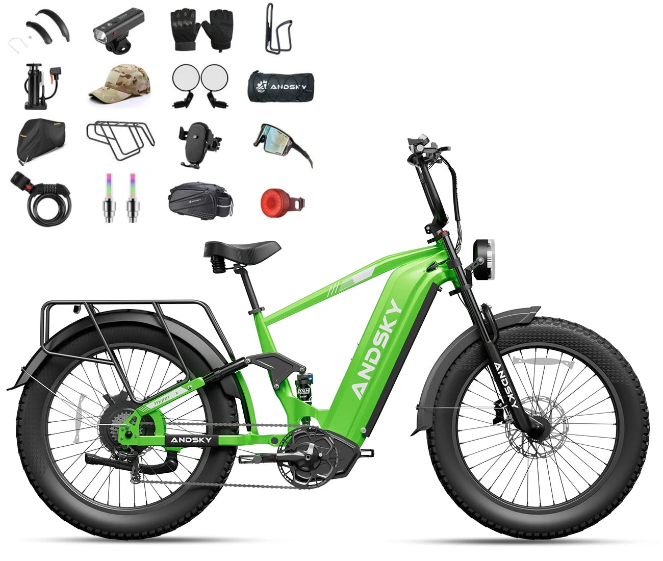 ANDSKY Hyper X Dual Battery 60V 3200W Electric Bike 7Speed