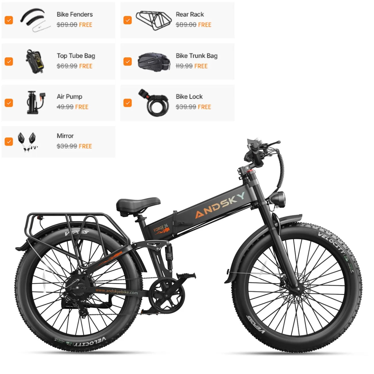 Andsky Forge Full Suspension Fat Tire Electric Bike