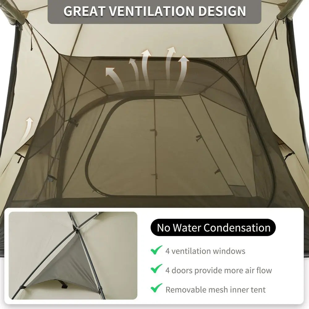 YTYIN Massif Hot Tent With Stove Jack Four Season Camping