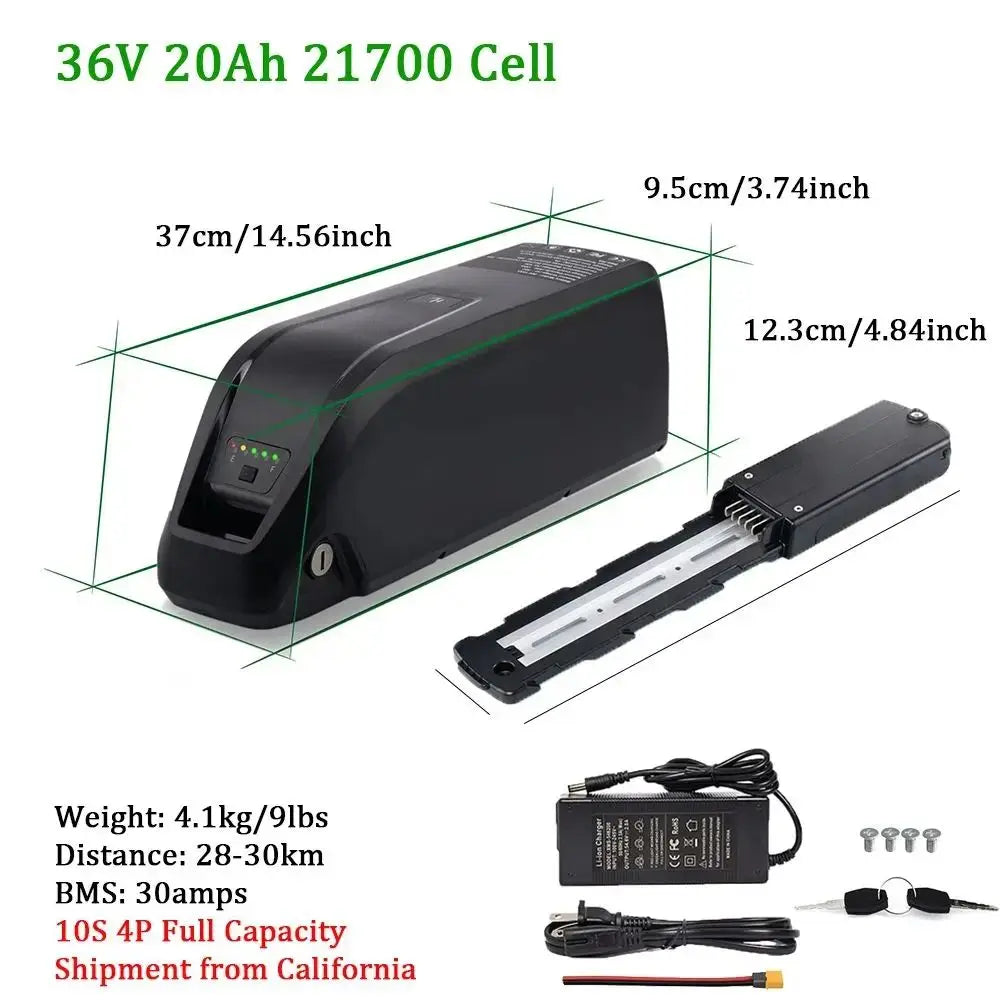 CAO MM Ebike Battery 36V 48V 52V 10Ah With Charger