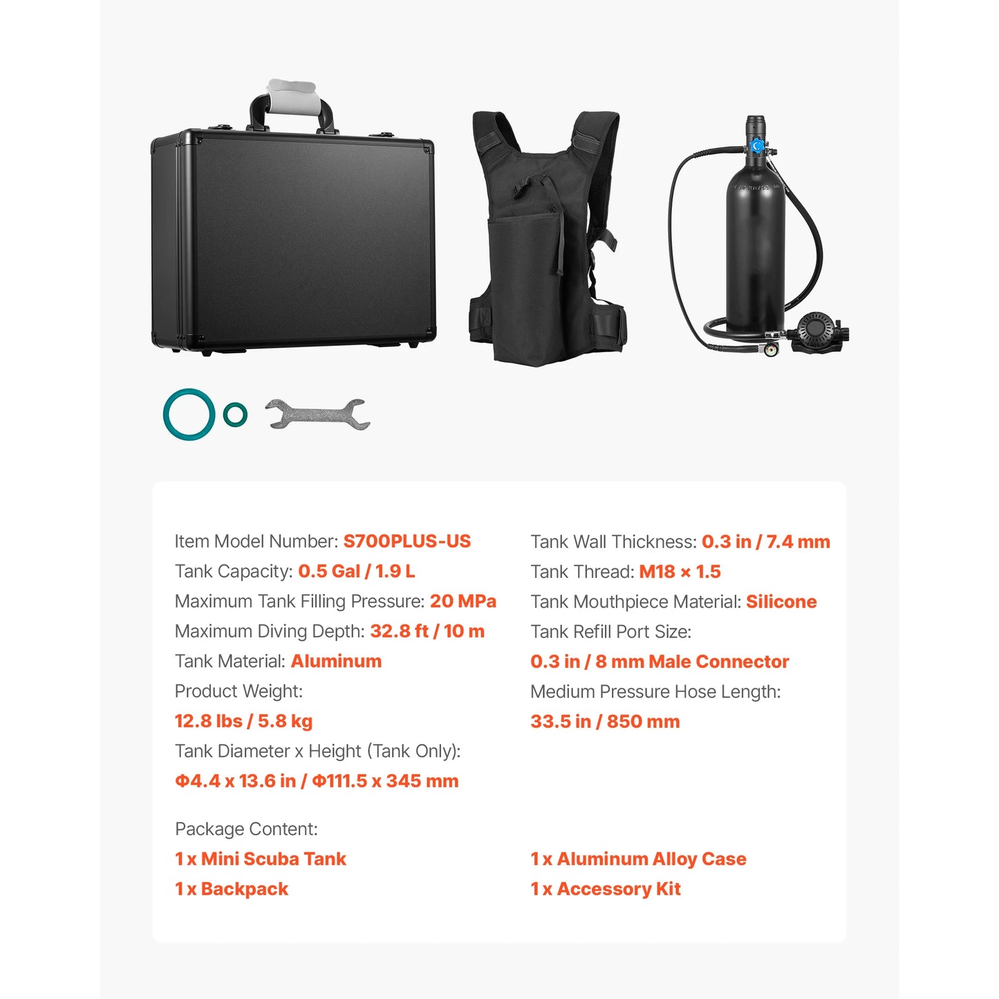 SucceBuy Portable Mini Scuba Tank For Underwater Breathing