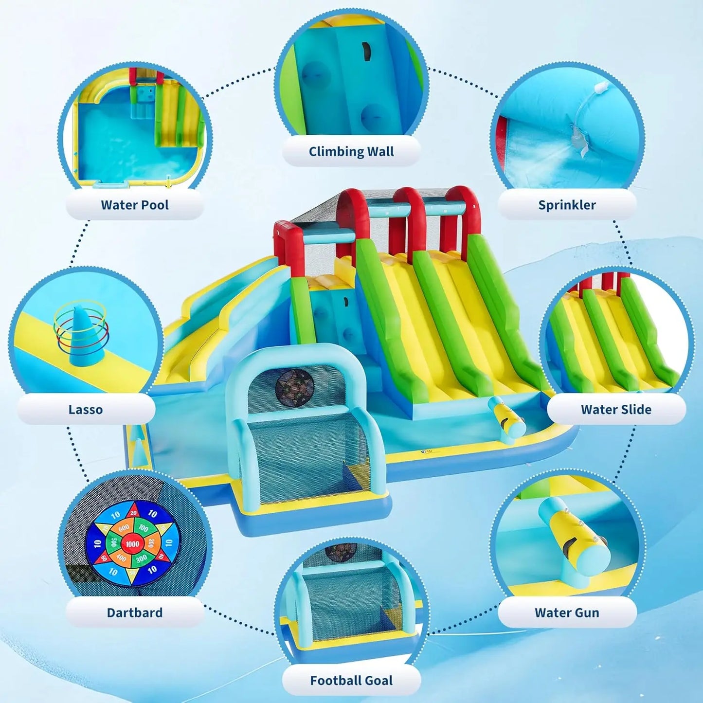 HiMISS Inflatable Bounce House With Oxford Fabric Blower For Kids
