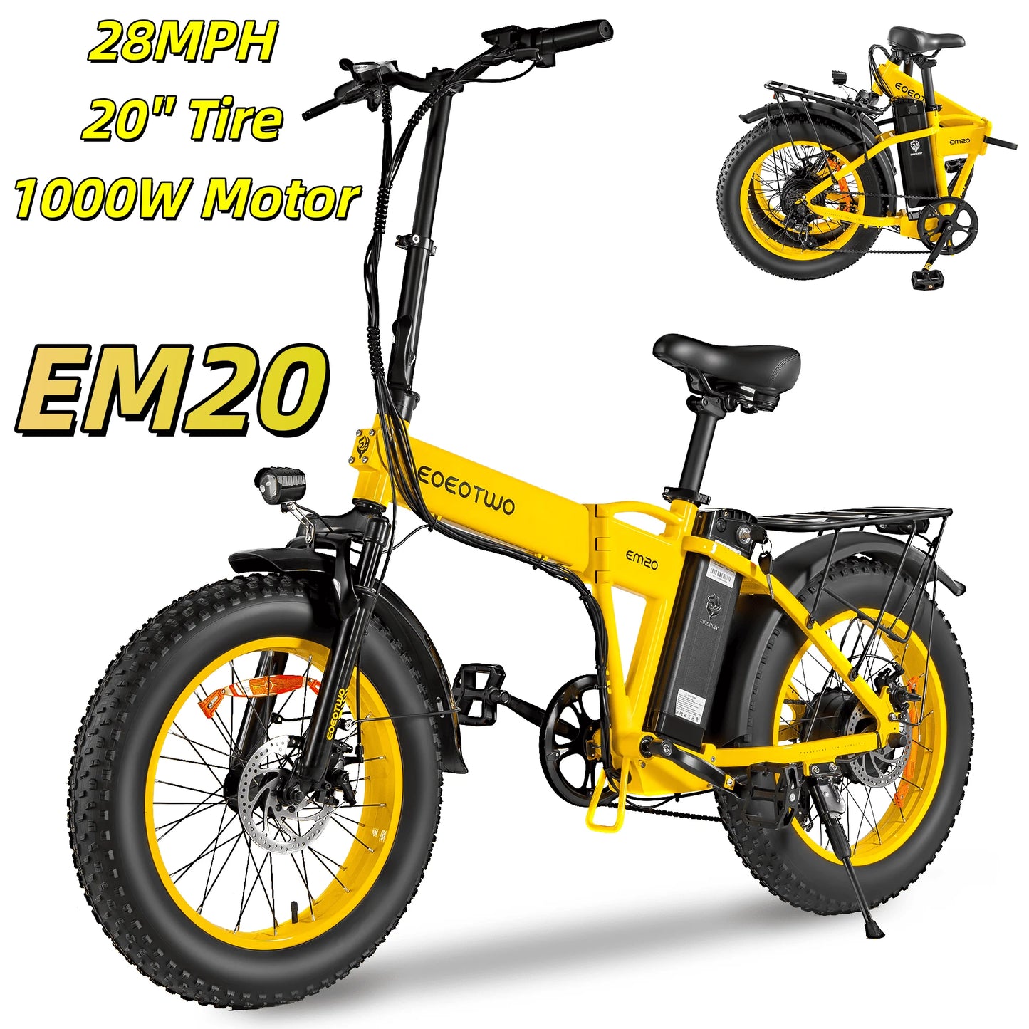 EOEOTWO 1500W Fat Tire Electric Bike 34MPH Ebike Pro
