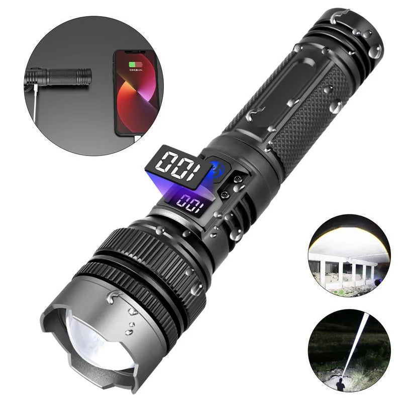 1000000-Lumen USB-C Rechargeable LED Flashlight