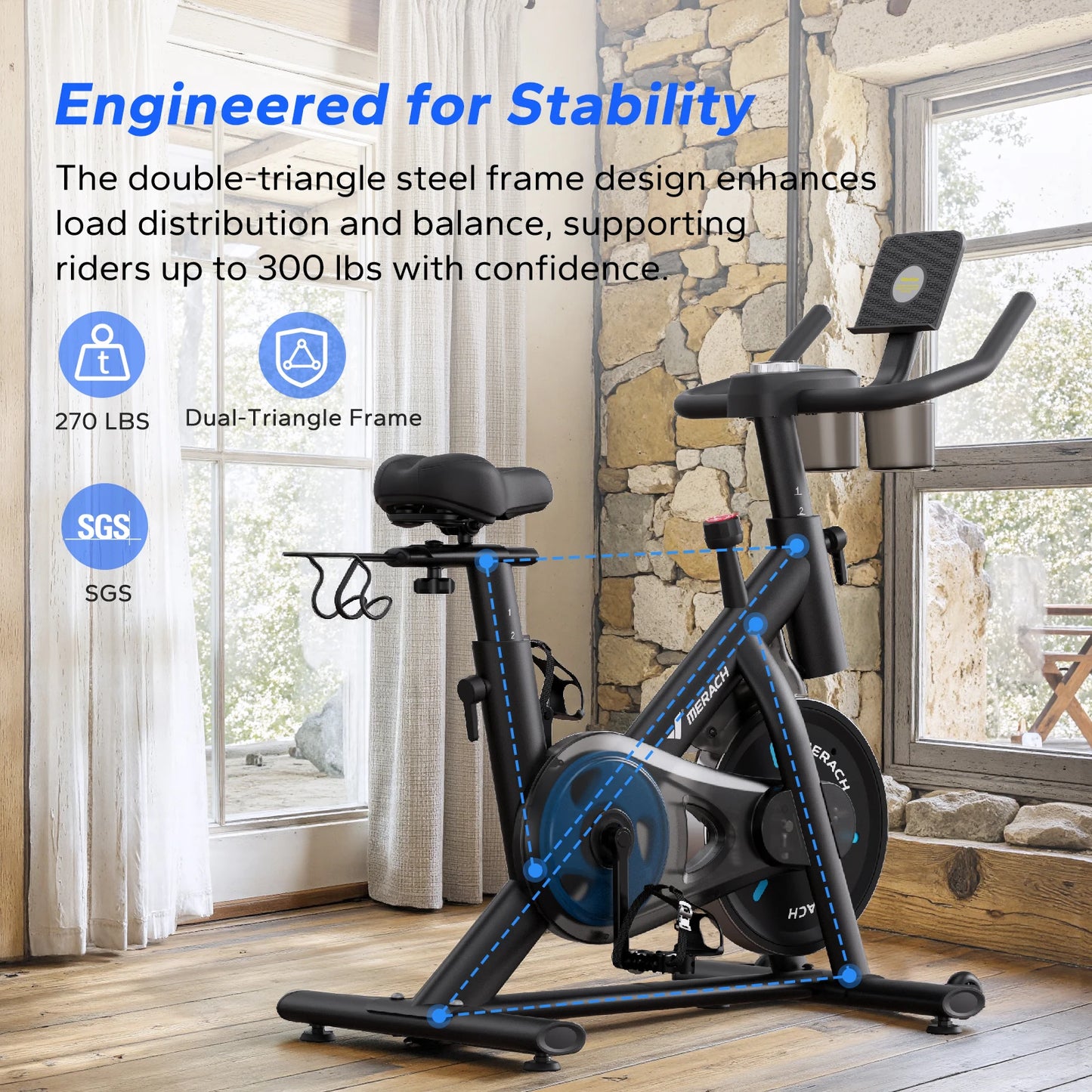MERACH Magnetic Indoor Bike With Brake Pad And App