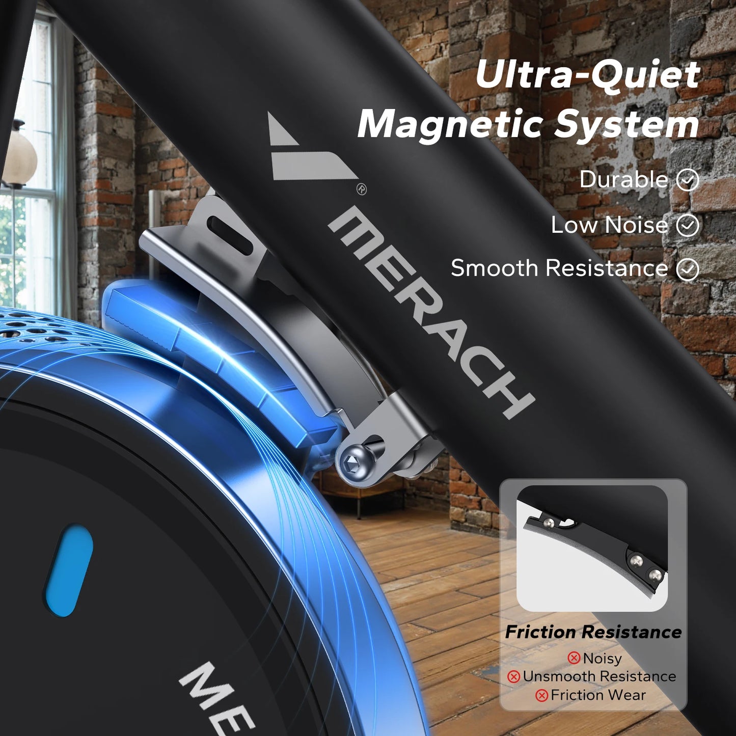 MERACH Magnetic Indoor Bike With Brake Pad And App