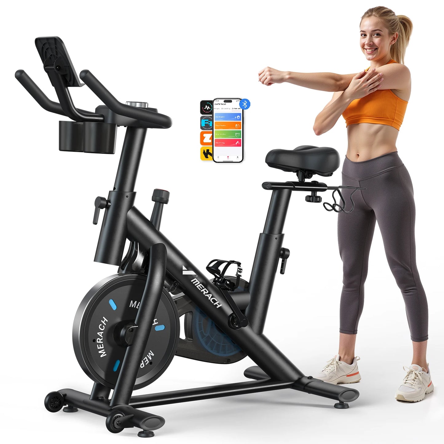 MERACH Magnetic Indoor Bike With Brake Pad And App
