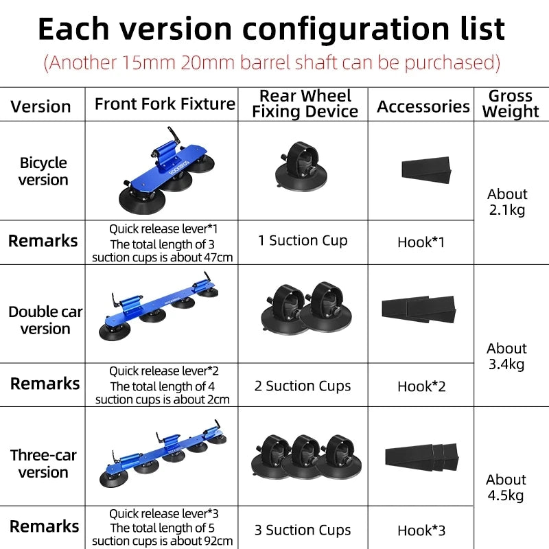 ROCKBROS Car Roof Rack Carrier With Suction Cup Bike Mount