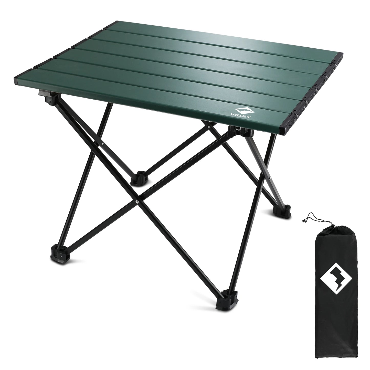 VILLEY Portable Camping Side Table Ultralight Aluminum Folding Carry Bag