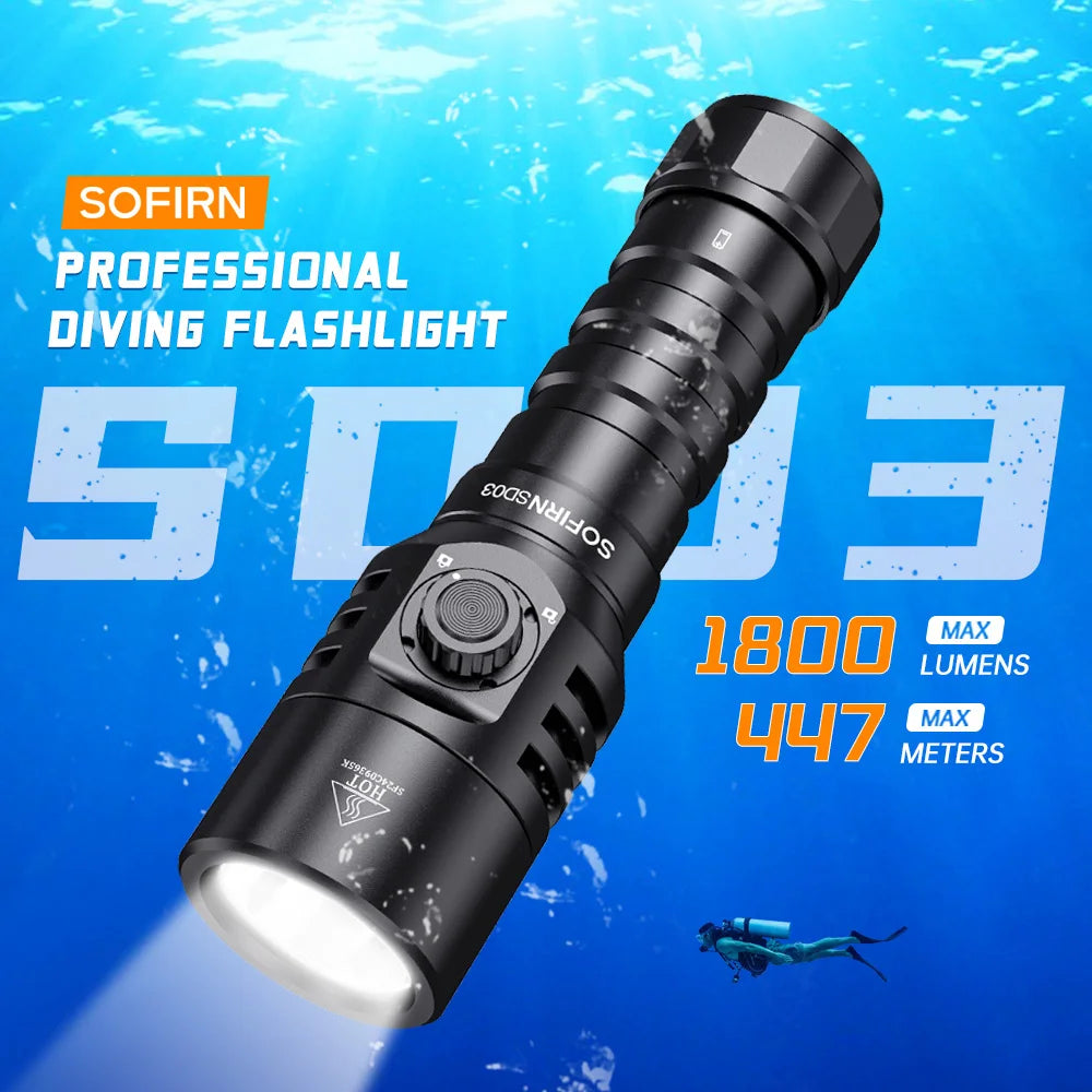 Sofirn SD03 1800 Lumen Diving Flashlight SFT40 LED 5000K