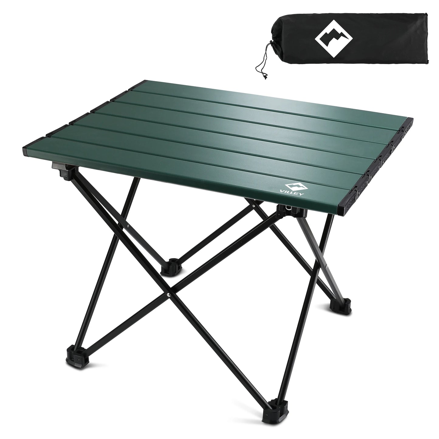 VILLEY Portable Camping Side Table Ultralight Aluminum Folding Carry Bag