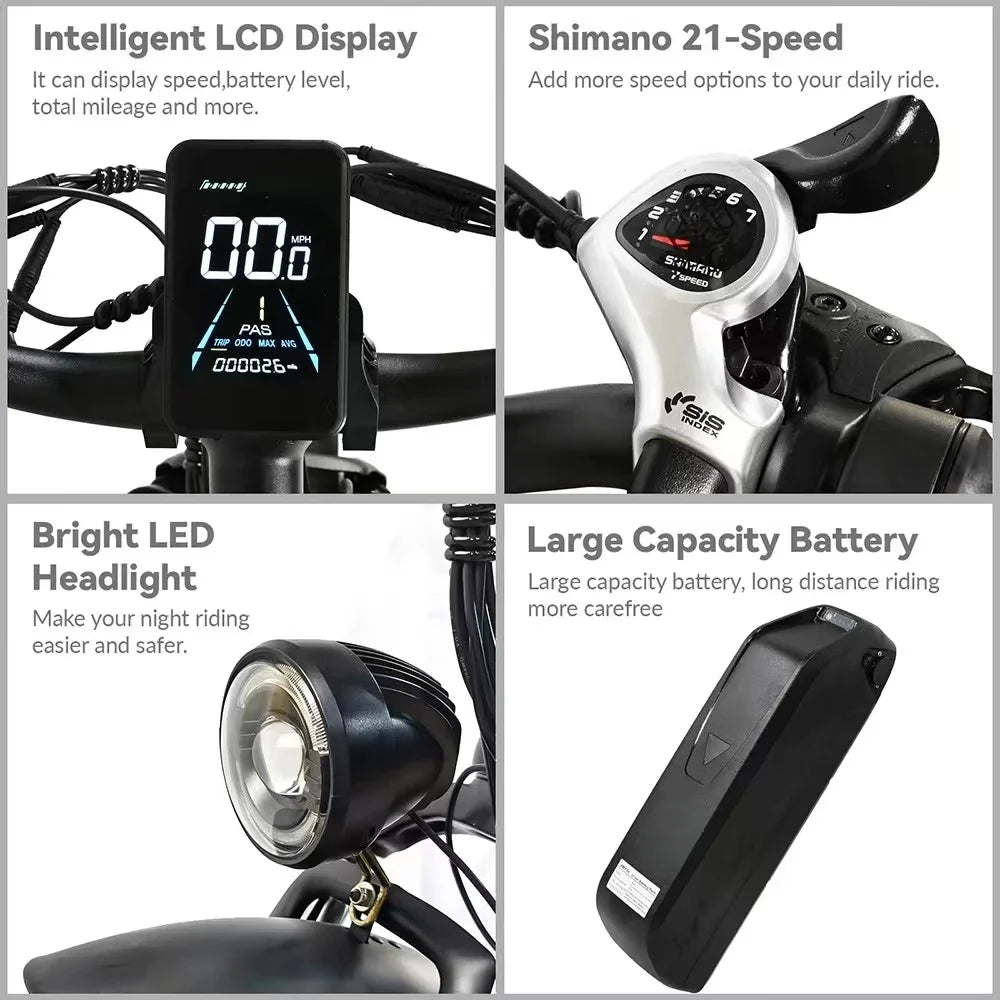 Electric Fat Tire E Bike 2000W Dual Motor Hydraulic Brakes