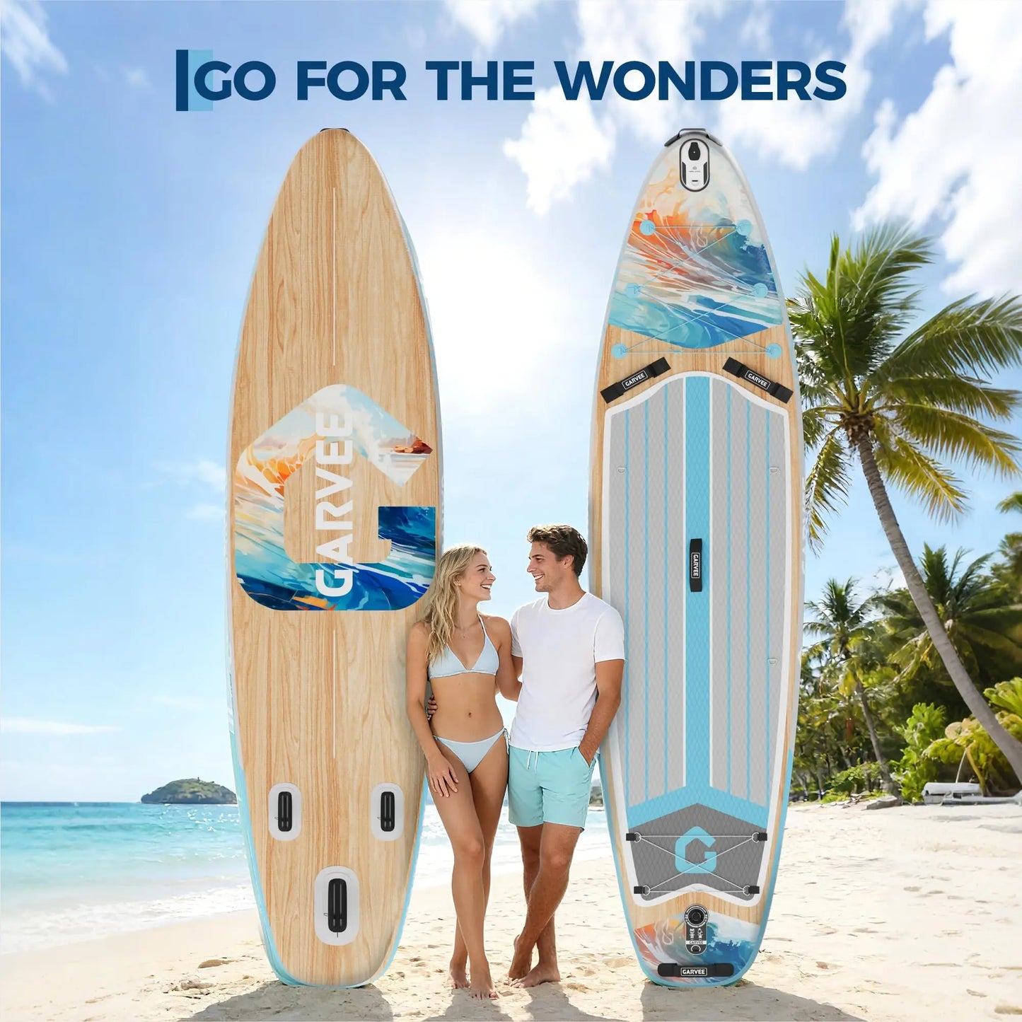 PVC Inflatable Stand Up Paddle Board Extra Wide Adjustable Paddle