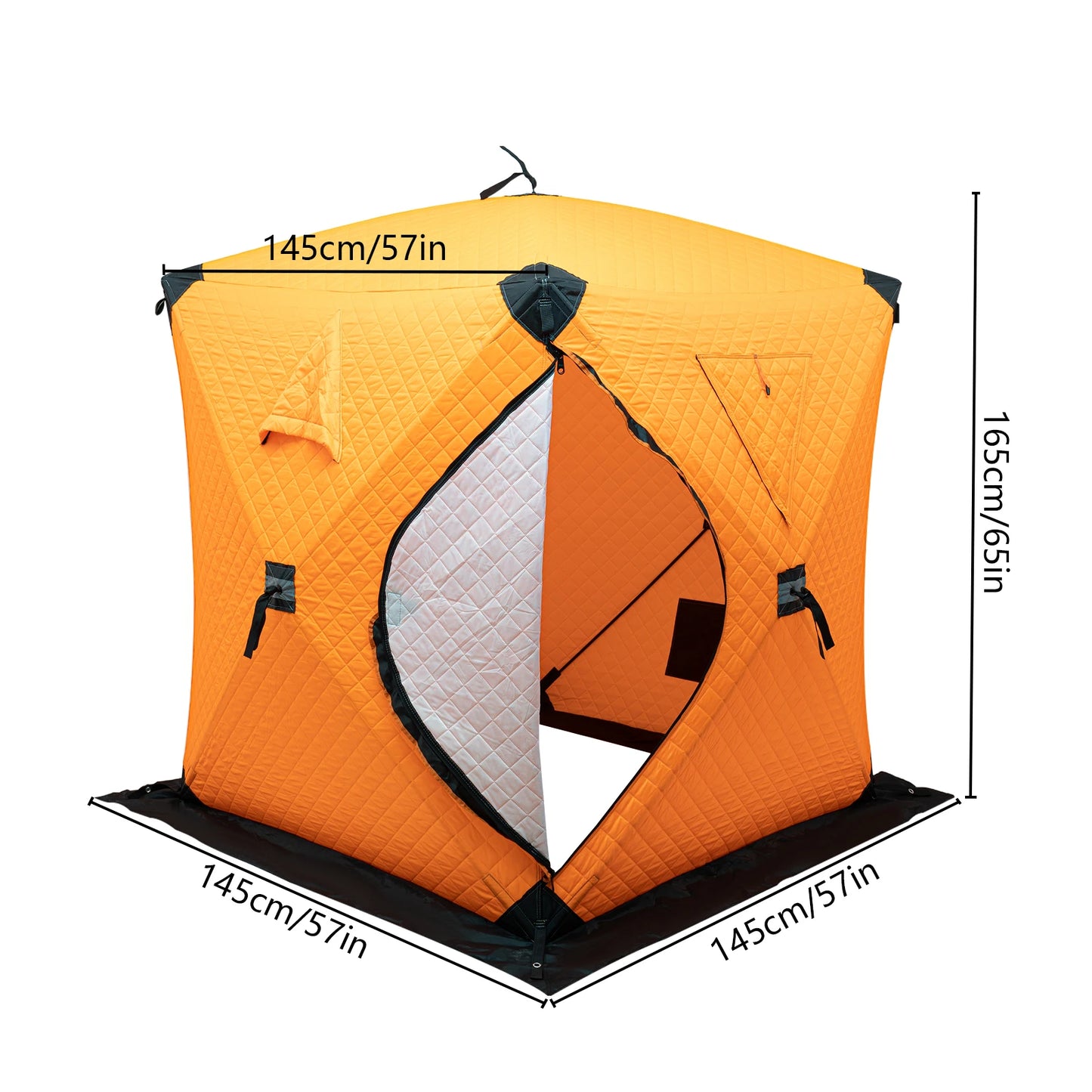 Bymaocar Ice Fishing Tent Thermal Shelter Dual Zipper Windproof