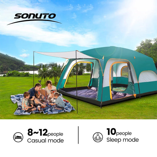 Sonuto Family Tent Windproof With Mosquito Net And Sun Protection