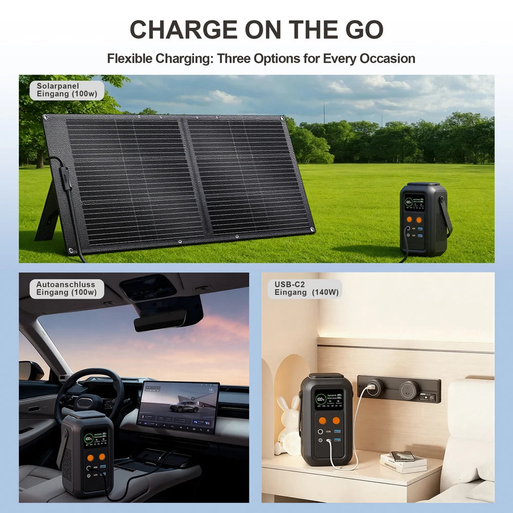 CTOLITY 200W Portable Power Station 192Wh LiFePO4 Battery USB Type C
