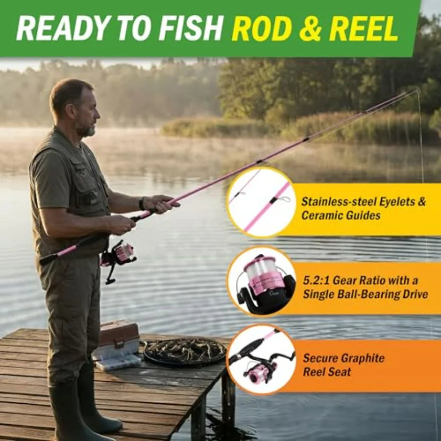 Strike Series Collapsible Spinning Rod And Reel Combo