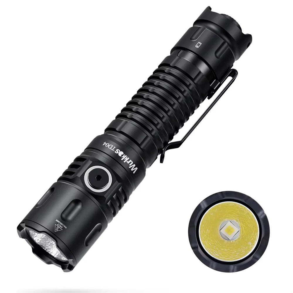 Wurkkos TD04 Flashlight Dual Mode USB C Rechargeable Tactical