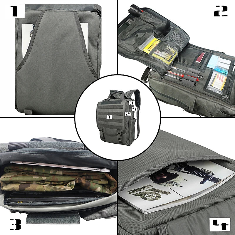 LQARMY Molle Laptop Bag Tactical Messenger Backpack For Outdoor