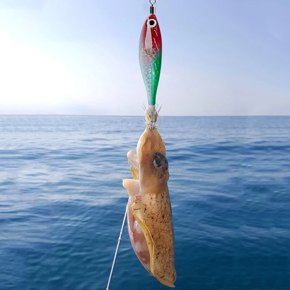 Luminous Squid Lure With 3D Eyes Glow In Dark Bait
