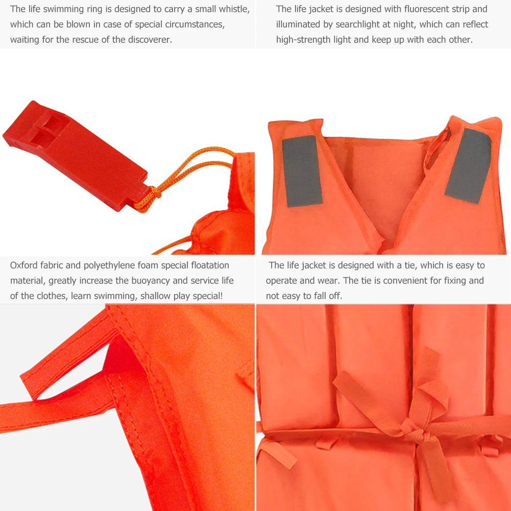 Shunmaii Adult Survival Life Jacket For Kayaking And Boating Whistle