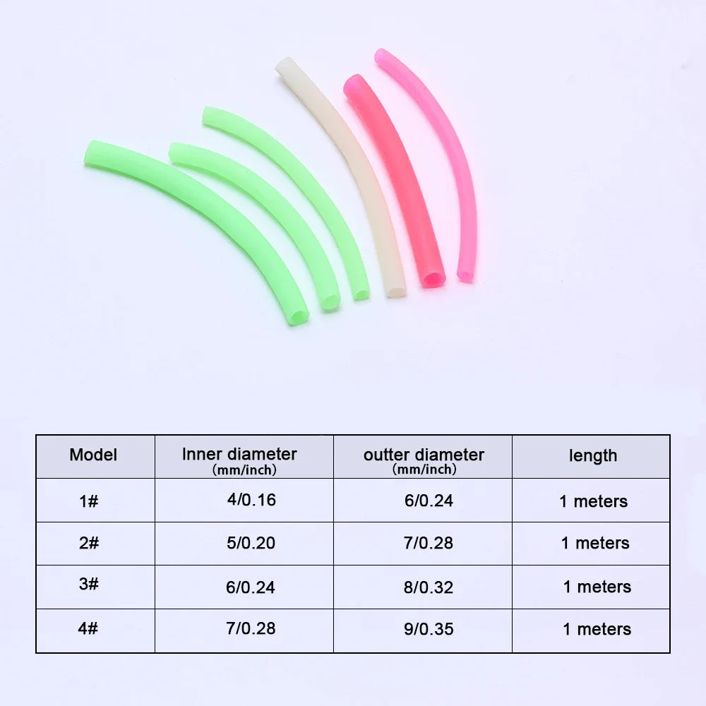 JTUUWRAP Luminous Noctilucent Fishing Line Tubes Silicone Anti Bite