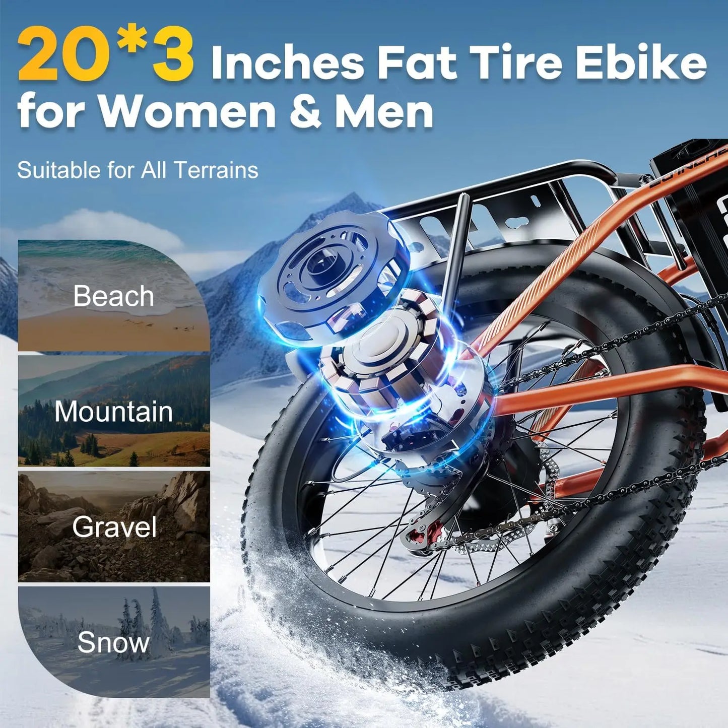 CYBERVELO Mars700 1000W Fat Tire Foldable Electric Bike