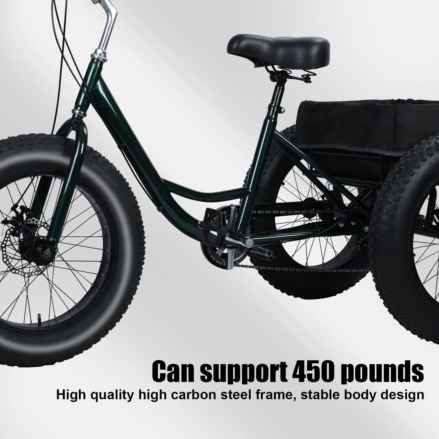 Senior Tricycle With Snow Tires, 7 Speed, Double Disc Brakes