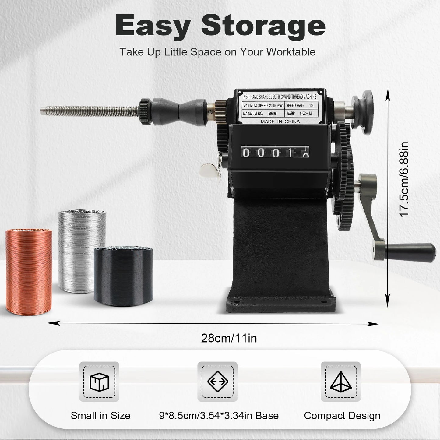 Fishing Line Spooler With Counting Machine 0 To 99999