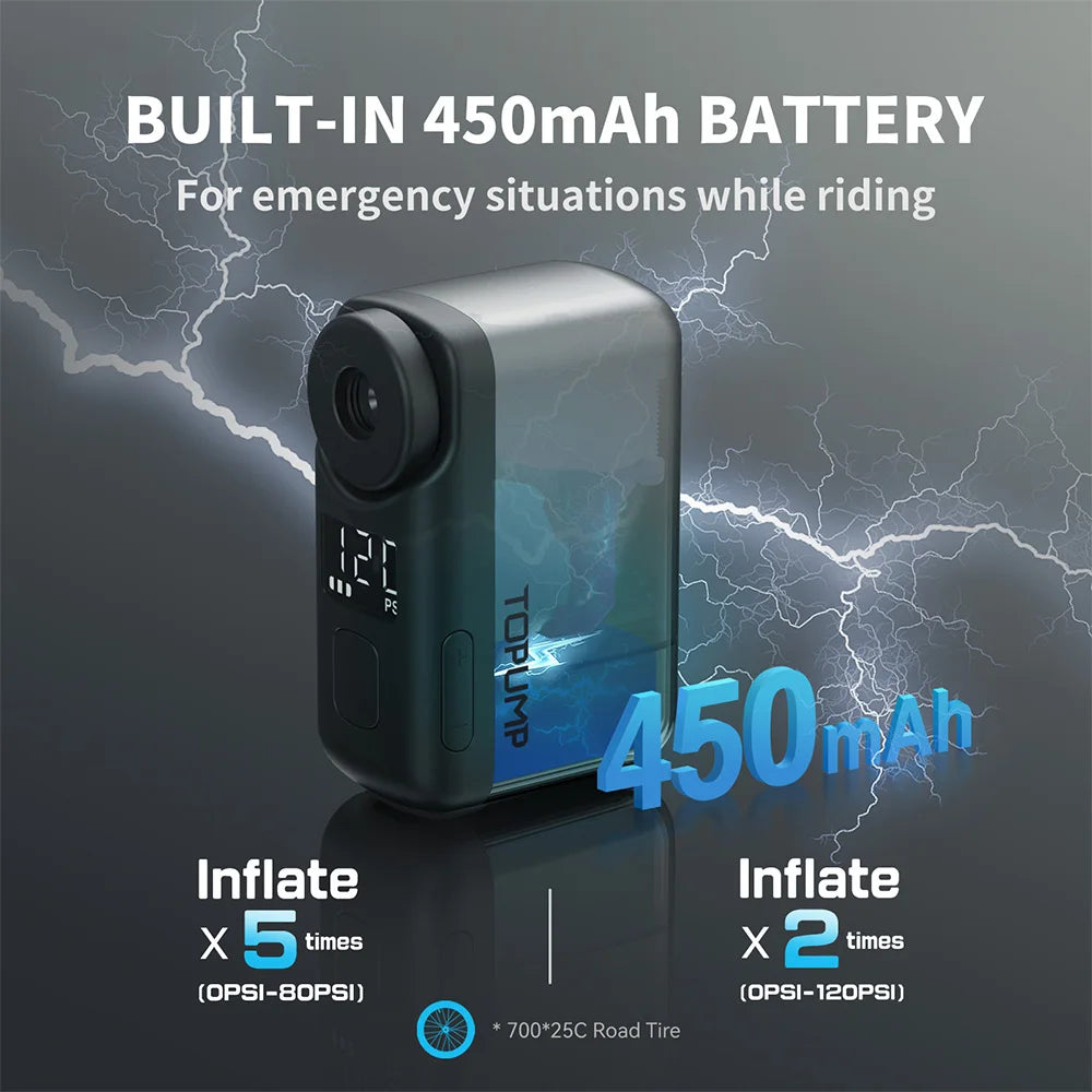 Topump TB2 Pro Electric Mini Portable Cordless Tire Inflator