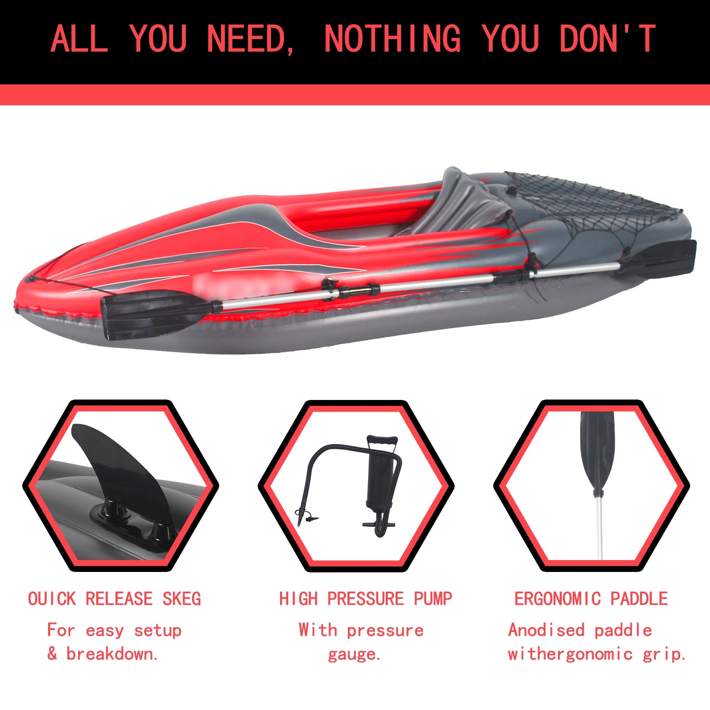 HHSJZWCY Inflatable Kayak Fishing Boat for One Person