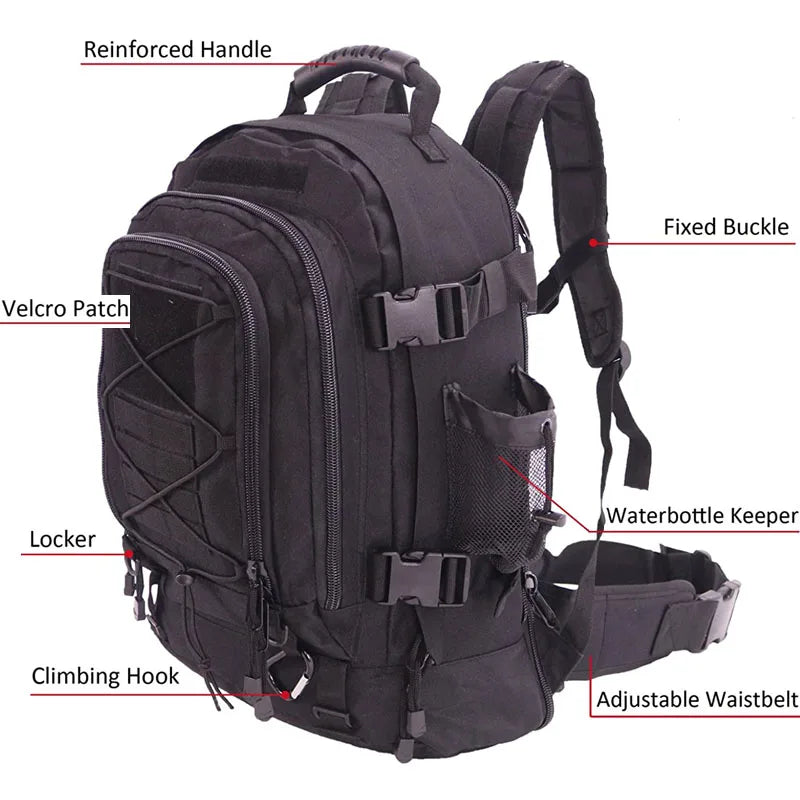 LQARMY Military Tactical Backpack Molle Rucksack For Outdoor Adventures