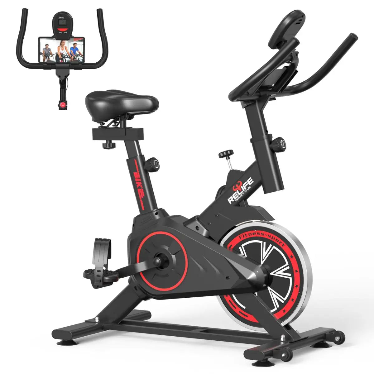 Relife Stationary Exercise Bike for Home With Silent Belt Drive