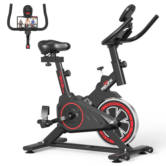 Relife Stationary Exercise Bike for Home With Silent Belt Drive