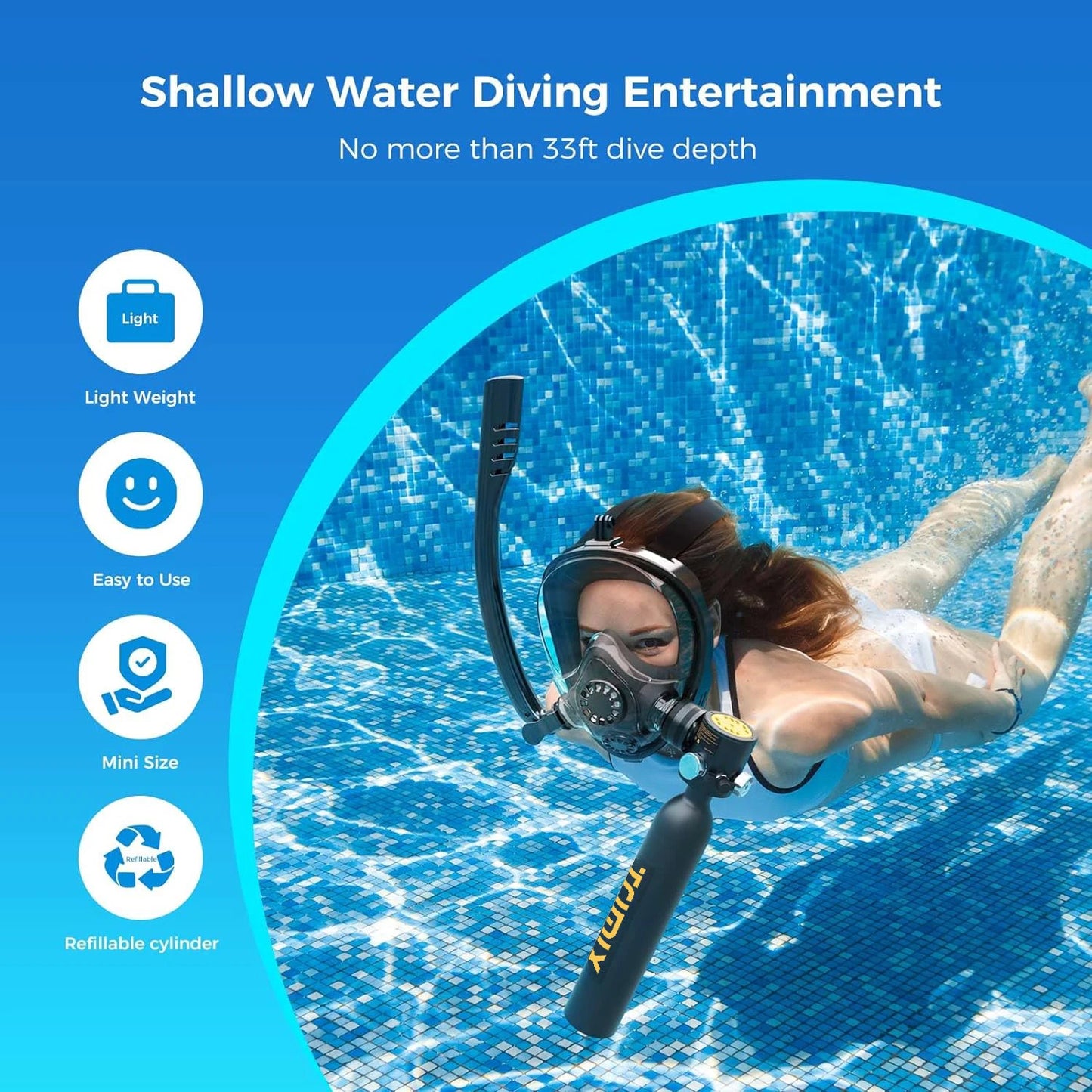 TRIMIX Mini Scuba Lung Tank For Snorkeling And Emergency