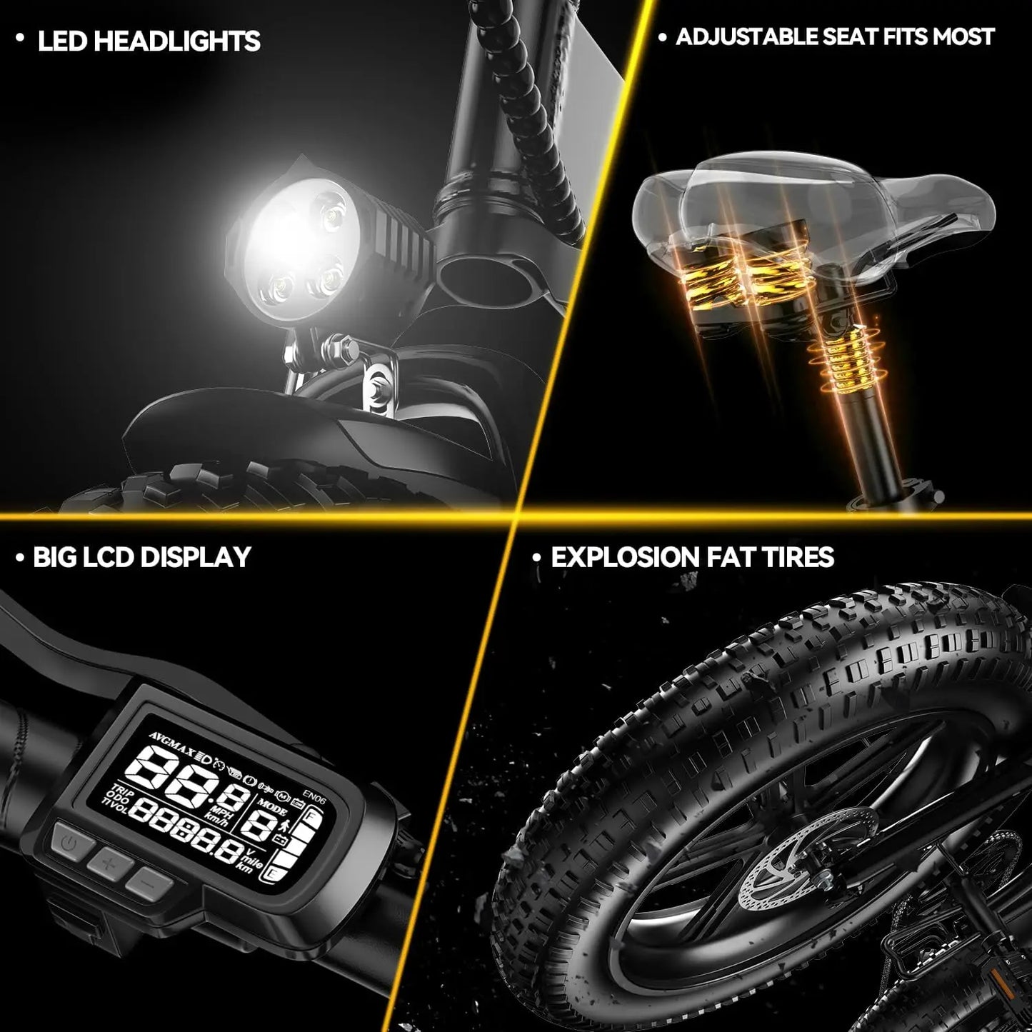 CYBERVELO EK4 EK5 1000W Foldable Fat Tire Electric Bike