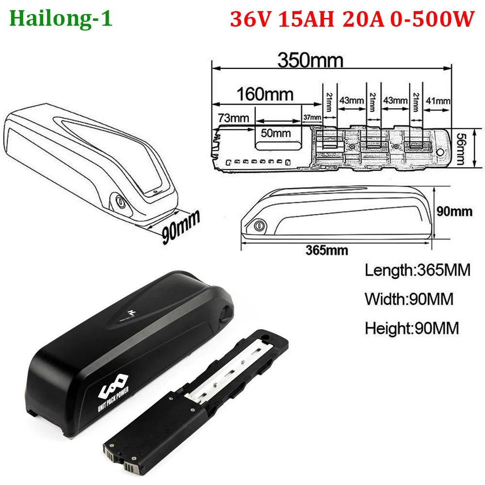 UNITPACKPOWER Ebike Downtube Battery 36V 52V 48V 24Ah