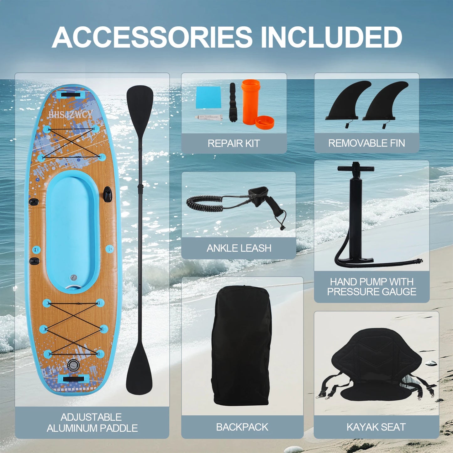 HHSJZWCY Inflatable Stand Up Paddle Board Kayak With Seat