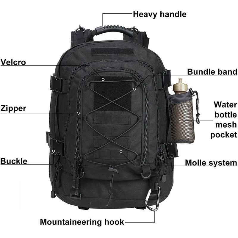 LQARMY Military Tactical Backpack Molle Rucksack For Outdoor Adventures