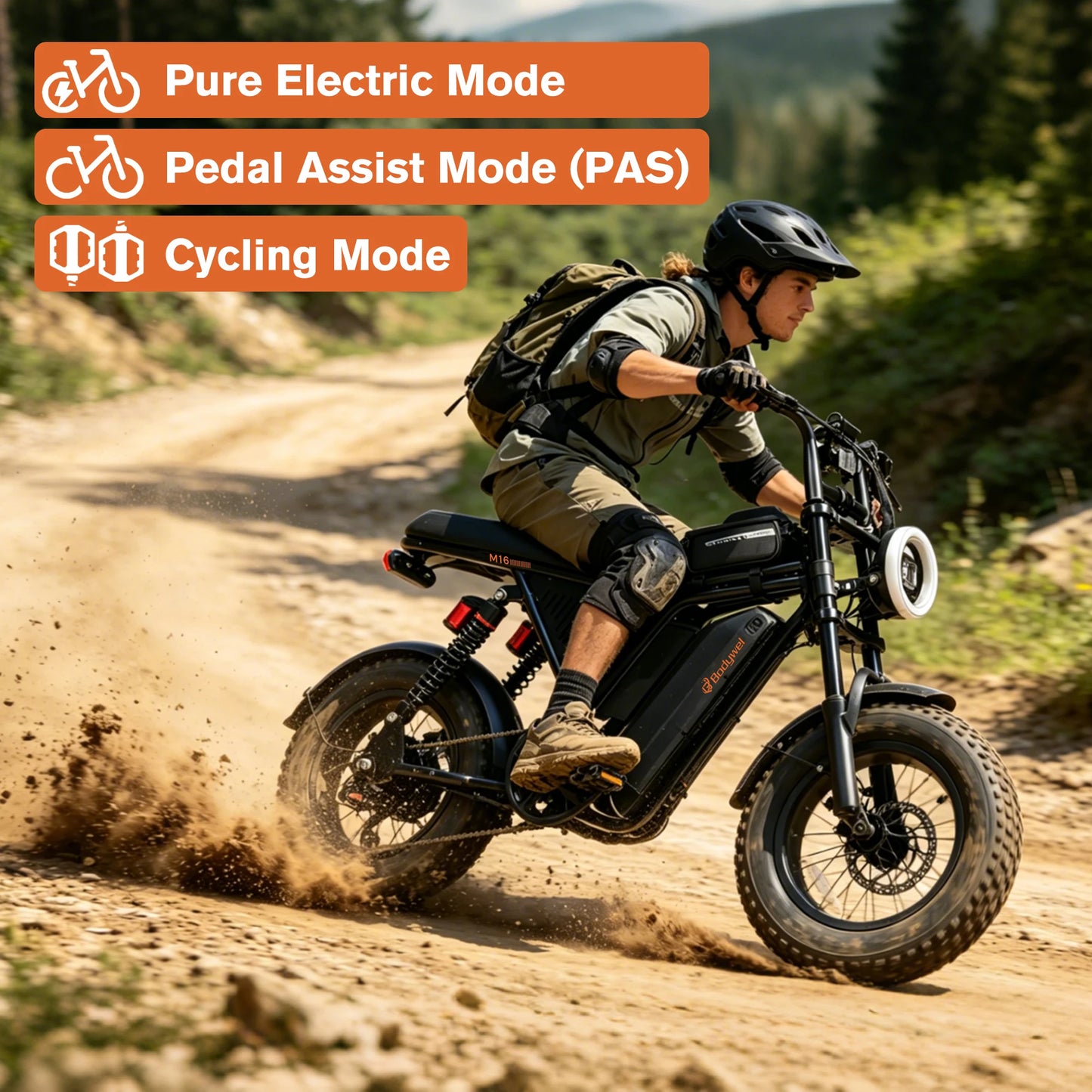 Bodywel M16 Electric Mountain Bike For Adults With Removable Battery