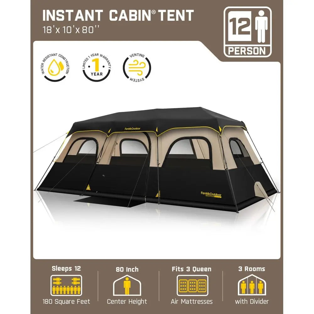 YTYIN Instant Cabin Tent Sets Up In 60 Seconds With Rainfly