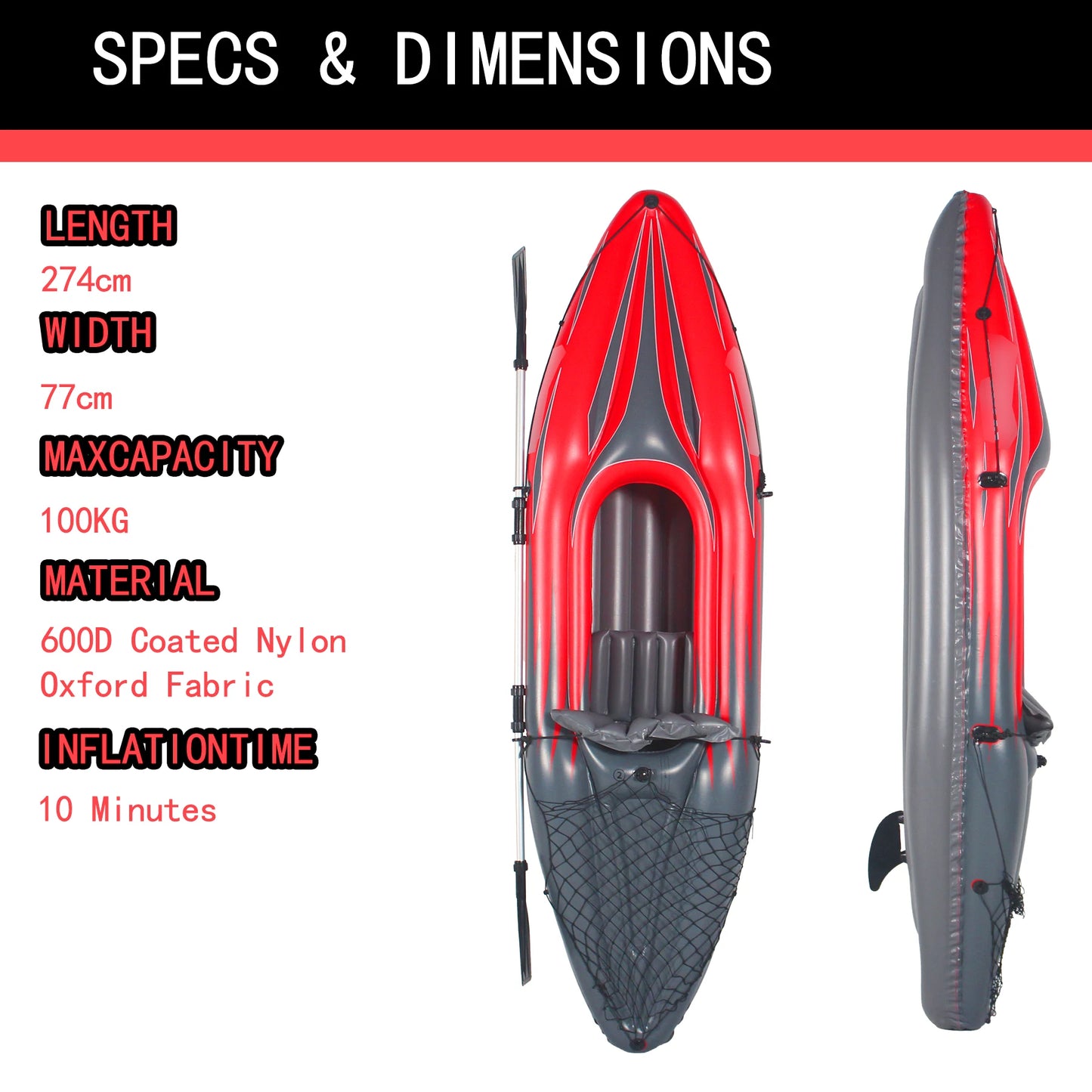 HHSJZWCY Inflatable Kayak Fishing Boat for One Person