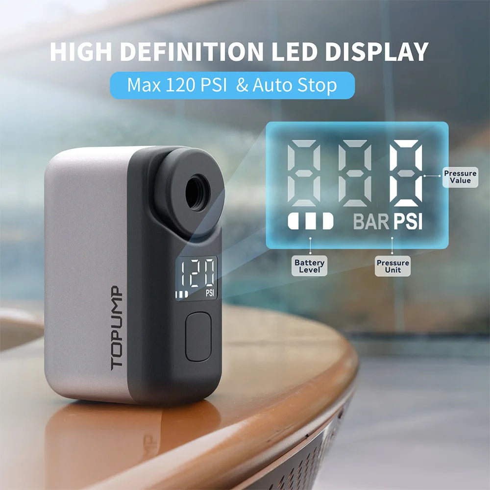 Topump TB2 Pro Electric Mini Portable Cordless Tire Inflator