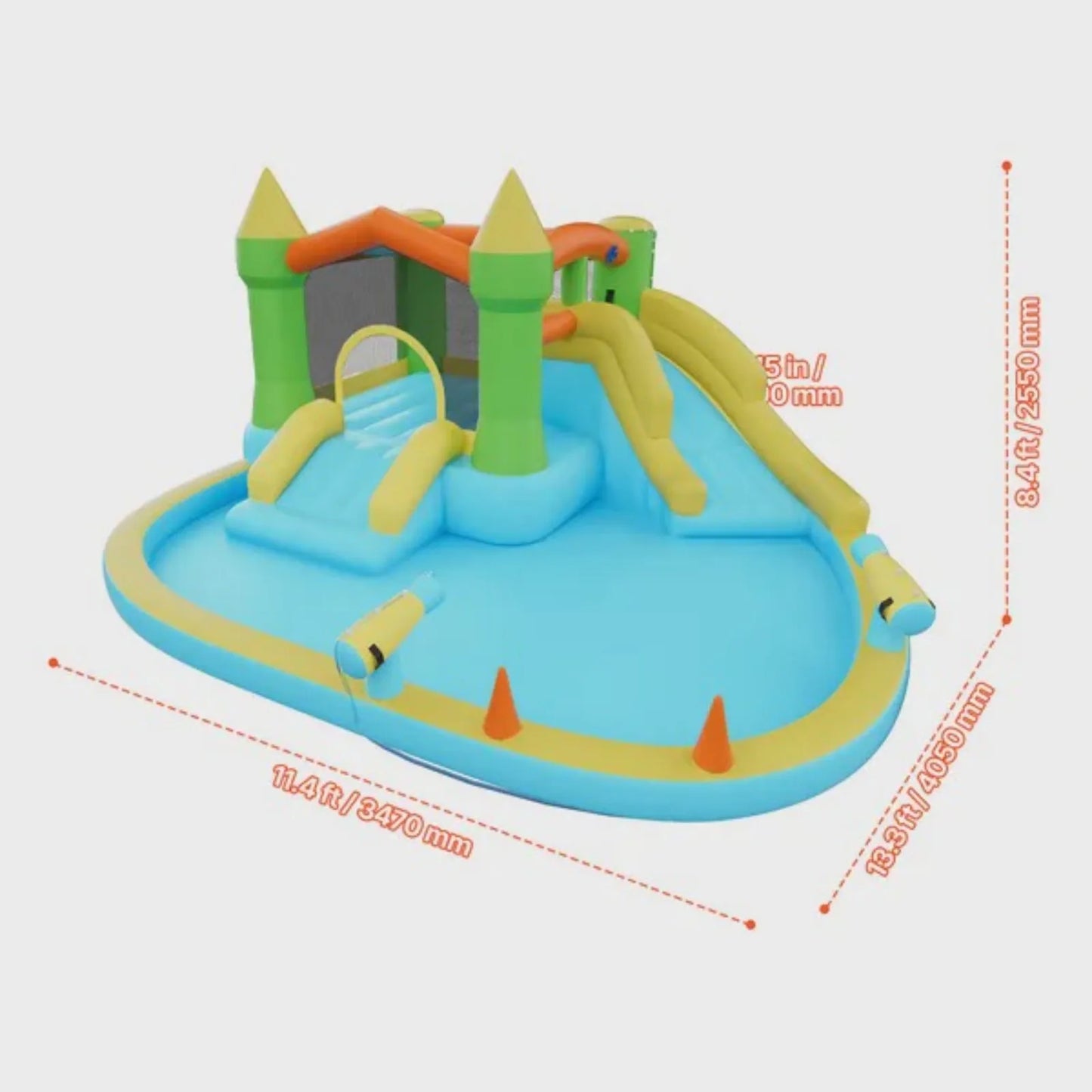 Inflatable Bounce House Water Slide Castle With Basketball Hoop