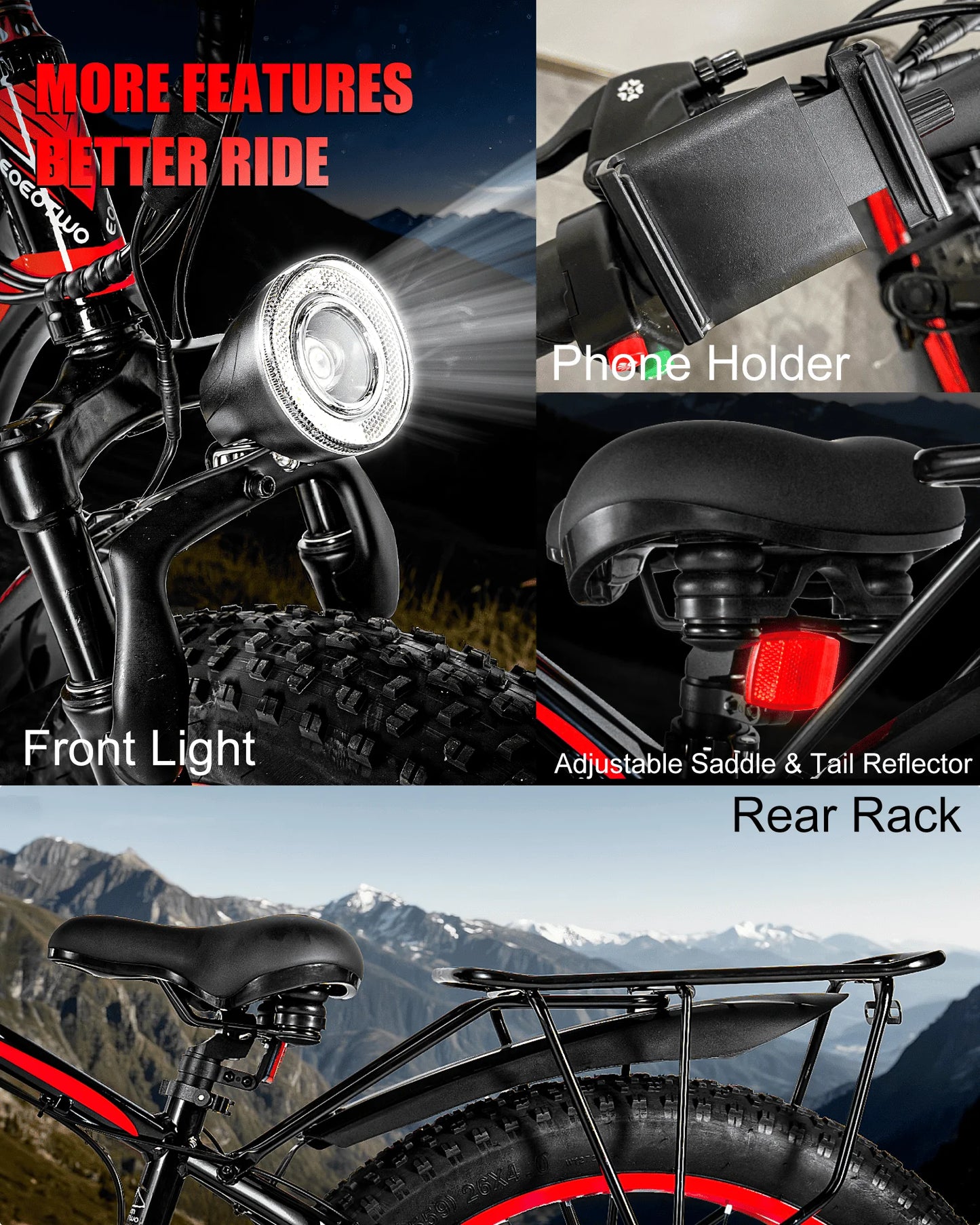 EOEOTWO 1500W Fat Tire Electric All Terrain EBike 34MPH