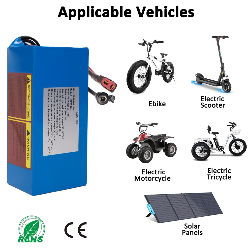 CAO MM 48V Ebike Battery for Electric Bikes and Scooters