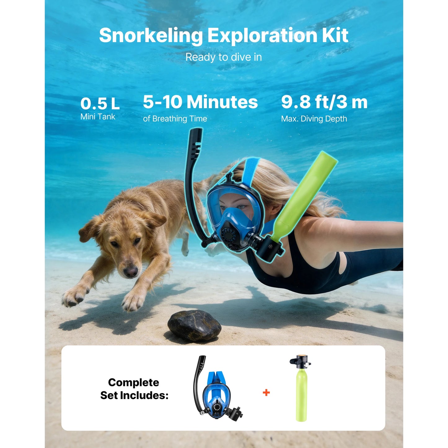 SucceBuy Portable Mini Scuba Tank For Underwater Breathing