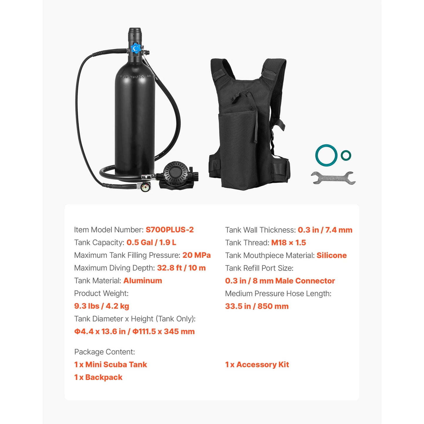 SucceBuy Portable Mini Scuba Tank For Underwater Breathing